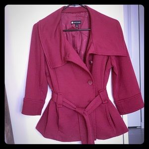 Valerie Bertinelli Burgundy 3/4 Sleeve wrap jacket